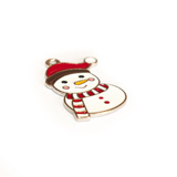 Charm Pupazzo di Neve in metallo argentato smaltato 26x16mm