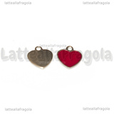 Ciondolo Cuore in Acciaio Inox smaltato Rosso 11x10mm