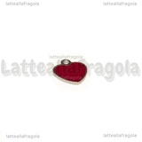 Ciondolo Cuore in Acciaio Inox smaltato Rosso 11x10mm
