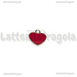 Ciondolo Cuore in Acciaio Inox smaltato Rosso 11x10mm
