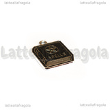 Ciondolo Grimorio Libro degli Incantesimi in metallo smaltato 22x17mm