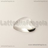 Cabochon in vetro trasparente Cuore effetto lente 25x25mm