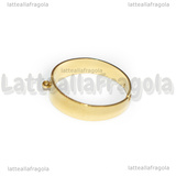 Base Anello regolabile in Acciaio Inox Dorato fascia con anellino per charms