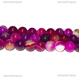 Perle in Agata Striata Toni Rosa 6mm filo 38cm circa