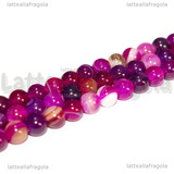Perle in Agata Striata Toni Rosa 6mm filo 38cm circa