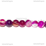 Perle in Agata Striata Toni Rosa 6mm filo 38cm circa