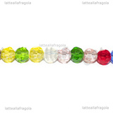 Perle mezzocristallo sfaccettato colori misti 6mm filo 50cm