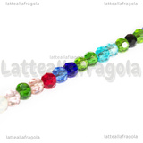 Perle mezzocristallo sfaccettato colori misti 6mm filo 50cm