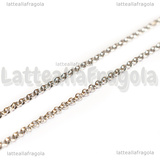 1 Metro Catena in Acciaio Inox maglie tonde 2x0.8mm