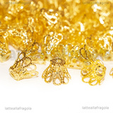 25 Coppette copriperla filigranate in metallo gold plated 11x8mm