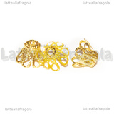 25 Coppette copriperla filigranate in metallo gold plated 11x8mm
