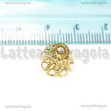 25 Coppette copriperla filigranate in metallo gold plated 11x8mm