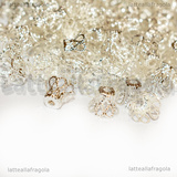25 Coppette copriperla filigranate in metallo silver plated 9x6mm