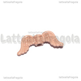 Spaziatore Ali d Angelo in metallo smaltato Rosa 20x8mm