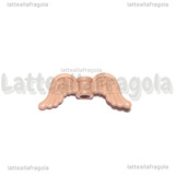 Spaziatore Ali d Angelo in metallo smaltato Rosa 20x8mm