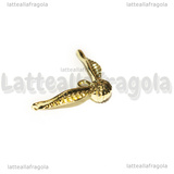 Ciondolo Boccino d' Oro 3D in metallo dorato 28x17mm