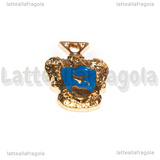 Ciondolo Stemma Corvonero in metallo dorato smaltato 23x18mm