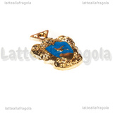 Ciondolo Stemma Corvonero in metallo dorato smaltato 23x18mm