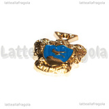 Ciondolo Stemma Corvonero in metallo dorato smaltato 23x18mm