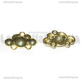Ciondolo Connettore Nuvola in metallo dorato 20x13mm