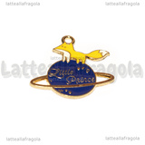 Ciondolo Volpe Piccolo Principe in metallo dorato smaltato 25x25mm