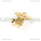 Ciondolo Dobby della saga Harry Potter in metallo dorato smaltato 30x22mm