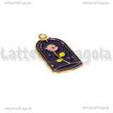 Ciondolo Rosa de Il Piccolo Principe in metallo smaltato 26x14mm