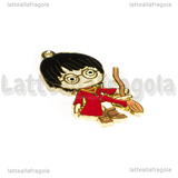 Ciondolo Harry Potter in metallo argentato smaltato 34x21mm