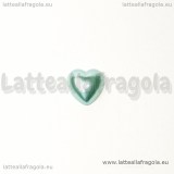 50 Cabochon a cuore falsa perla azzurra 9mm