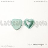 50 Cabochon a cuore falsa perla azzurra 9mm