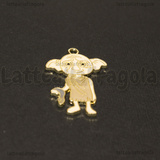 Ciondolo Dobby della saga Harry Potter in metallo dorato smaltato 30x22mm