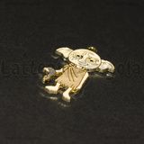 Ciondolo Dobby della saga Harry Potter in metallo dorato smaltato 30x22mm