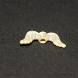 Spaziatore Ali d Angelo in metallo smaltato Avorio 20x8mm