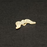 Spaziatore Ali d Angelo in metallo smaltato Avorio 20x8mm