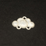 Ciondolo Connettore Nuvola in metallo smaltato Bianco 20x13mm