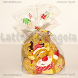 5 Buste Renna in plastica trasparente 24x16cm