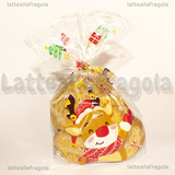 5 Buste Renna in plastica trasparente 24x16cm