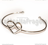 Bracciale Rigido Aperto Cuore Nodino in Acciaio Inox