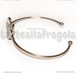 Bracciale Rigido Aperto Cuore Nodino in Acciaio Inox