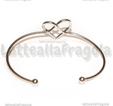 Bracciale Rigido Aperto Cuore Nodino in Acciaio Inox