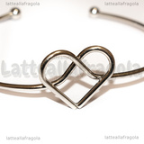 Bracciale Rigido Aperto Cuore Nodino in Acciaio Inox