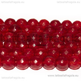 Perle in Giada Rossa sfaccettata 8mm filo 38cm circa