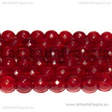 Perle in Giada Rossa sfaccettata 8mm filo 38cm circa