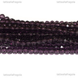 Rondelle mezzocristallo sfaccettato Ametista 3x2mm filo 40cm