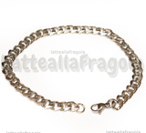 Bracciale in Acciaio Inox Maglia Grumetta 20cm