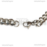 Bracciale in Acciaio Inox Maglia Grumetta 20cm