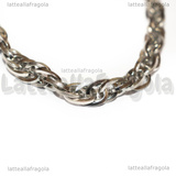 Collana in Acciaio Inox maglia intrecciata 6x5mm 51.5cm
