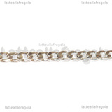 Bracciale in Acciaio Inox Silver Plated Maglia Grumetta 19cm