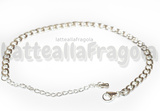 Bracciale in Acciaio Inox Silver Plated Maglia Grumetta 19cm