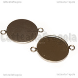 Connettore Tondo in Acciaio Inox per cammeo 25mm
